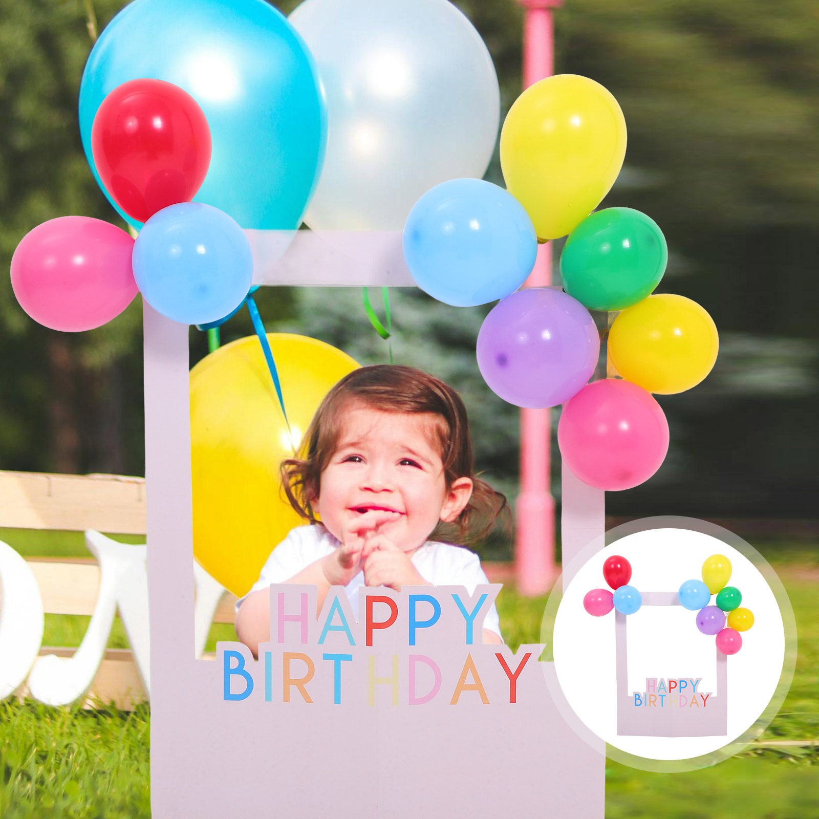 Photo Booth Frame - 1 Set Geburtstags-Fotobox-Rahmen aus Papiermaterial, Handhalte-Fotorahmen