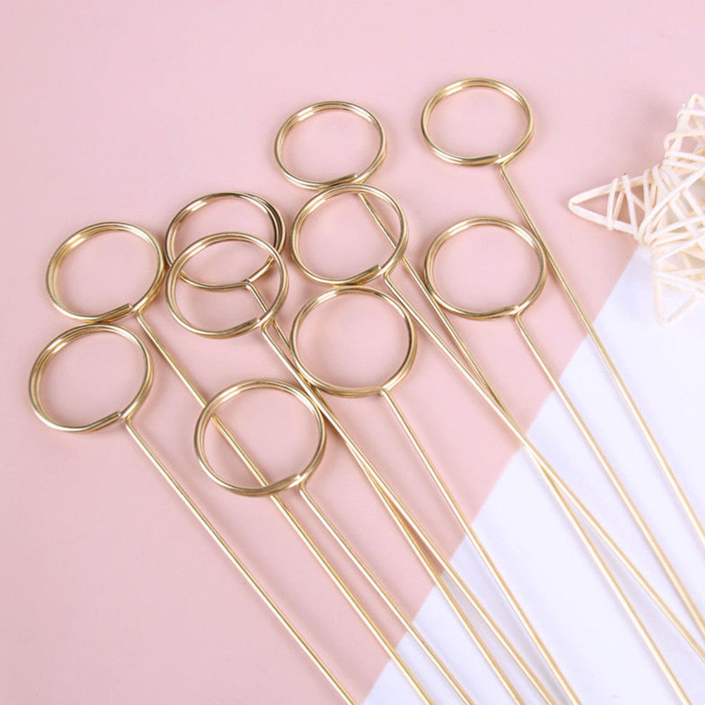 Centerpiece Stick - 40 Stück Elegante Goldene Metall-Kartenhalter-Stäbchen für