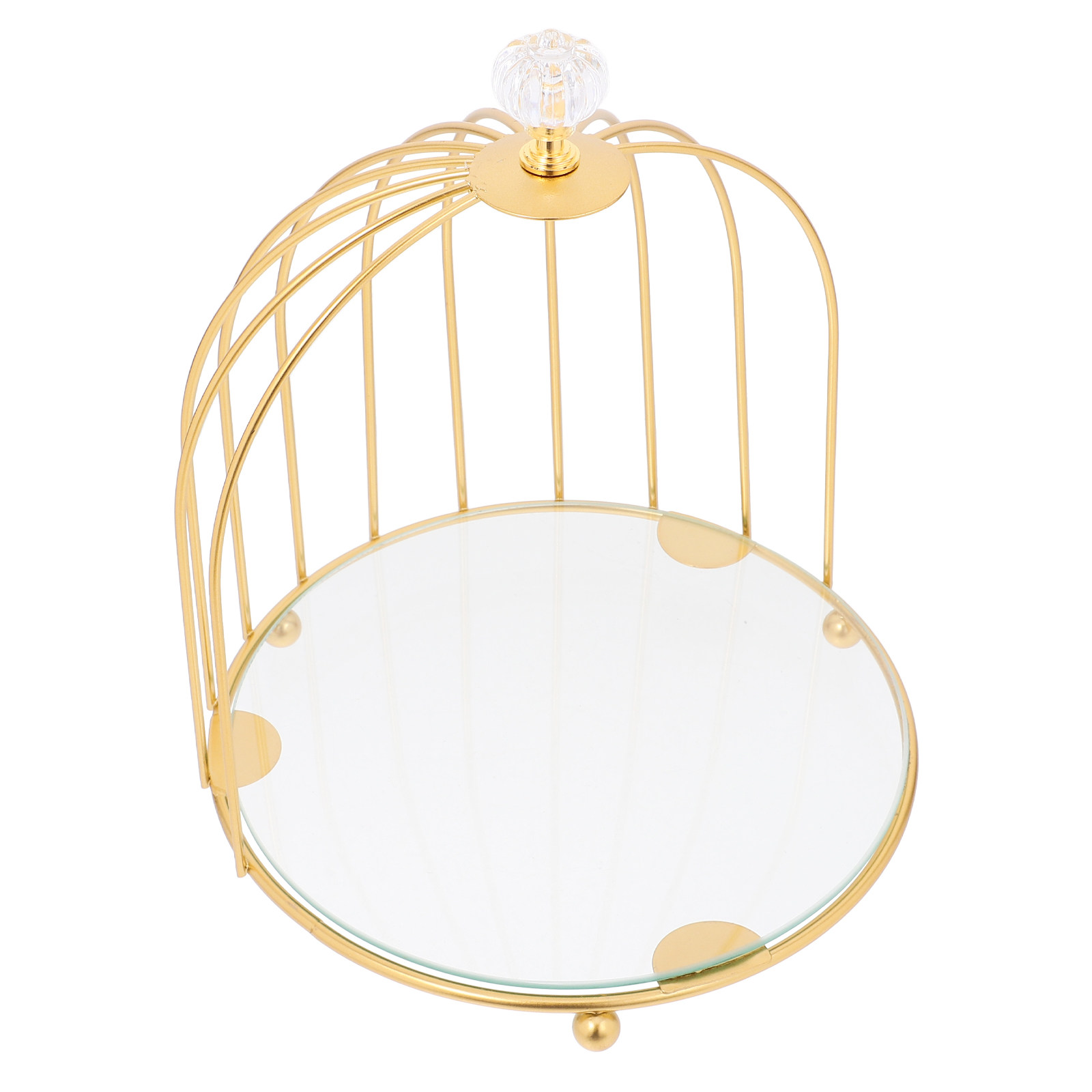 Cupcake Stand Tier - Goldener Vogelkäfig-Kuchenständer Eleganter Metall-Dessertständer für Hochzeit,