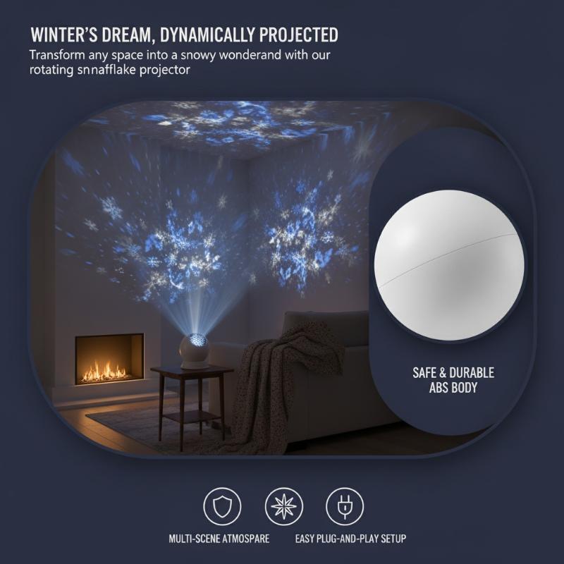Event & Party Supply Photos - Weihnachts-Schneeflocken-LED-Projektorlampe mit 360° drehbarer Basis und
