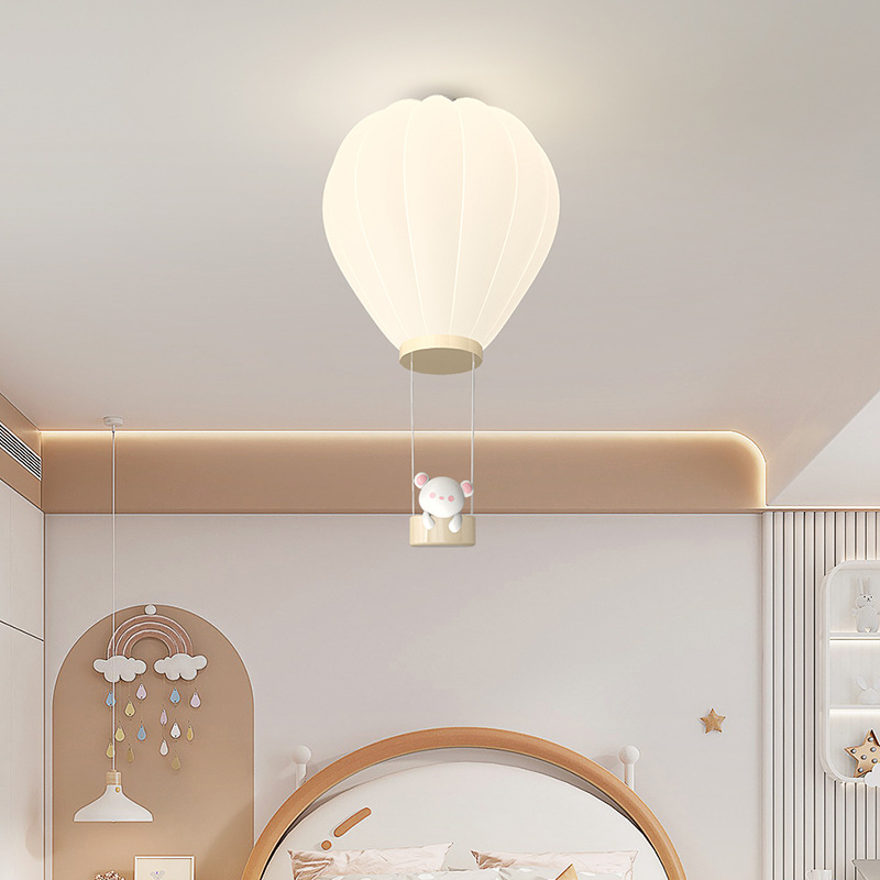 Led Balloon Light - Cremefarbene Kinderzimmer-Deckenleuchten Weiße Heißluftballon-Leuchte Kreative Babyzimmer