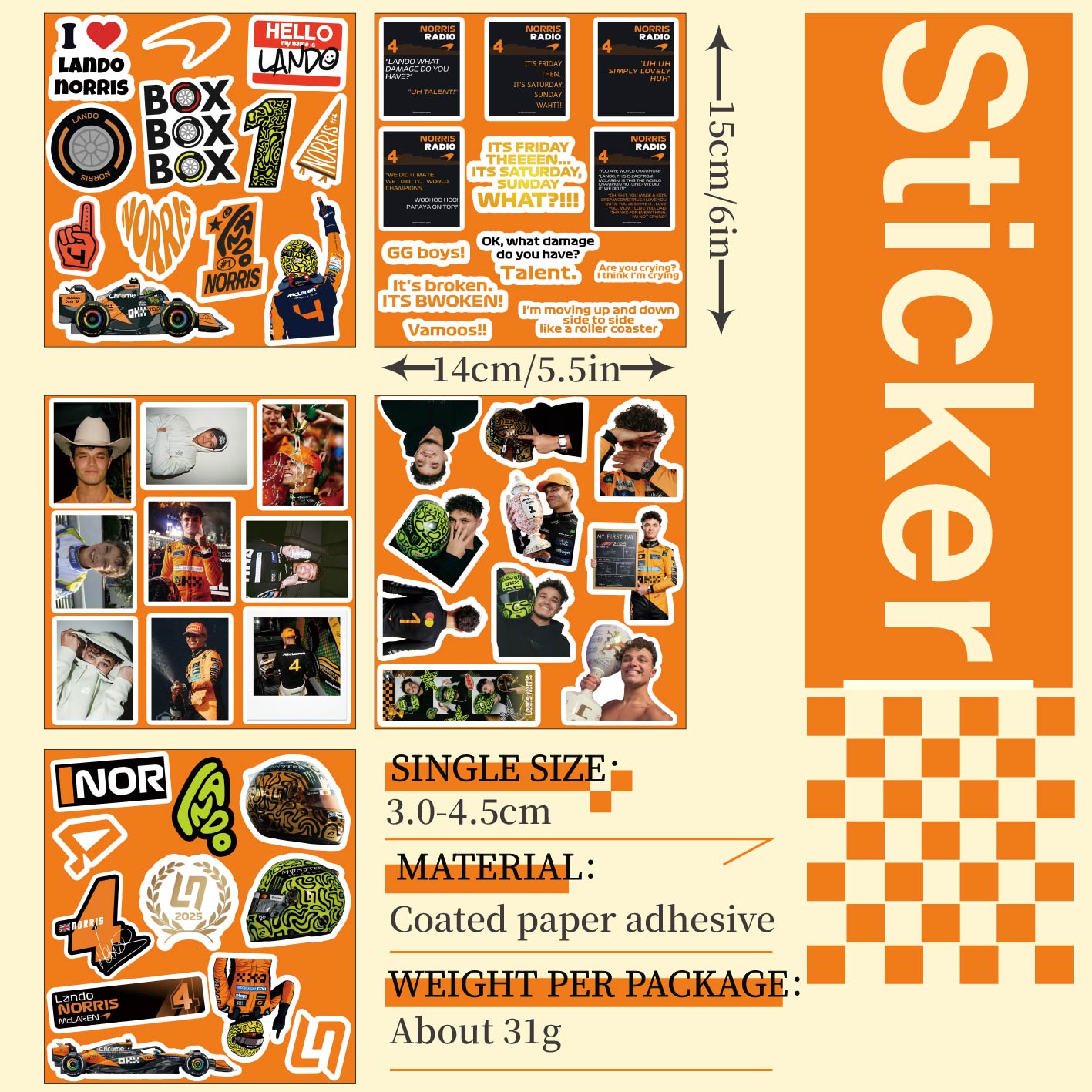 5-6 Blätter F1-Aufkleber, Norr – Event Supplies Bewertung und Preis