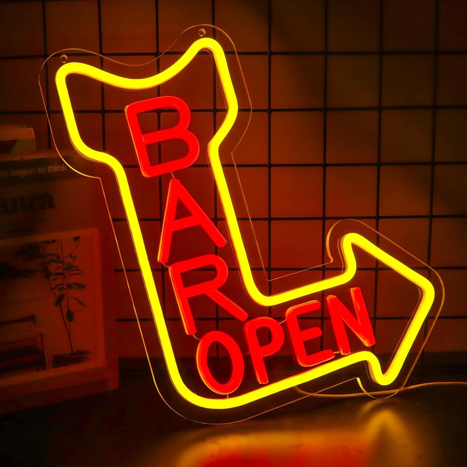 Bar Open Neon-Schild, dimmbare – Neon Sign Party Bewertung und Preis