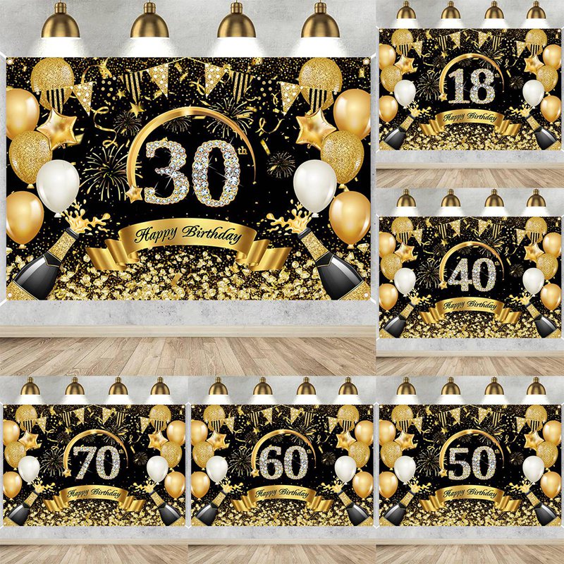 Alles Gute zum 30. 40. 50. Geb – Party Banner Gold Bewertung und Preis
