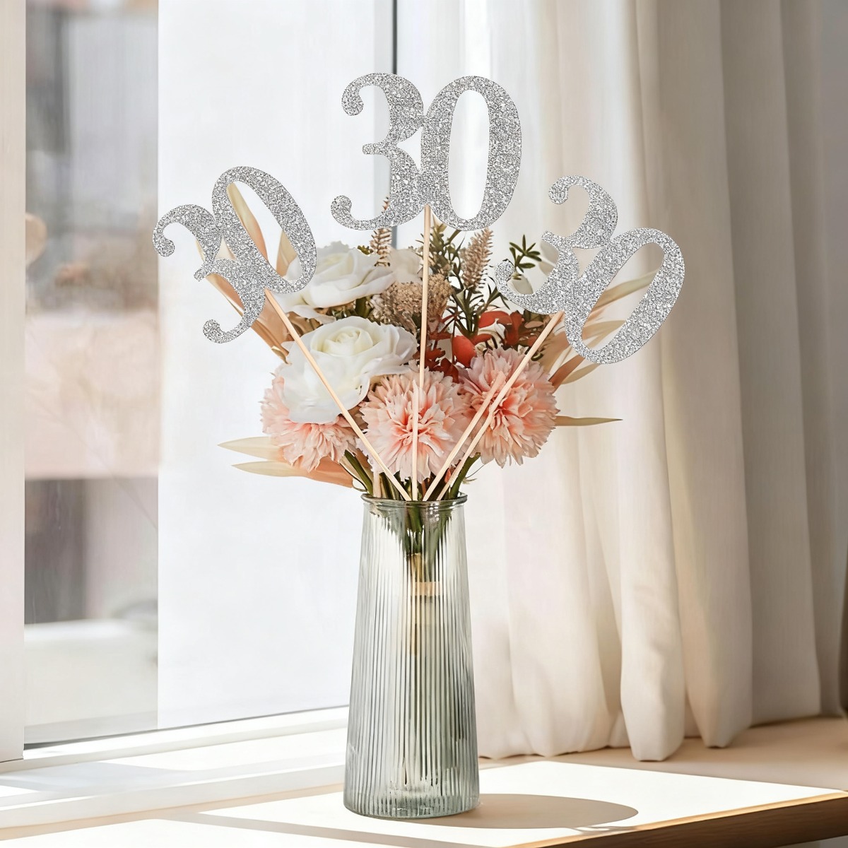 9 Stück silberne Glitzer-Tisch – Centerpiece Stick Bewertung und Preis